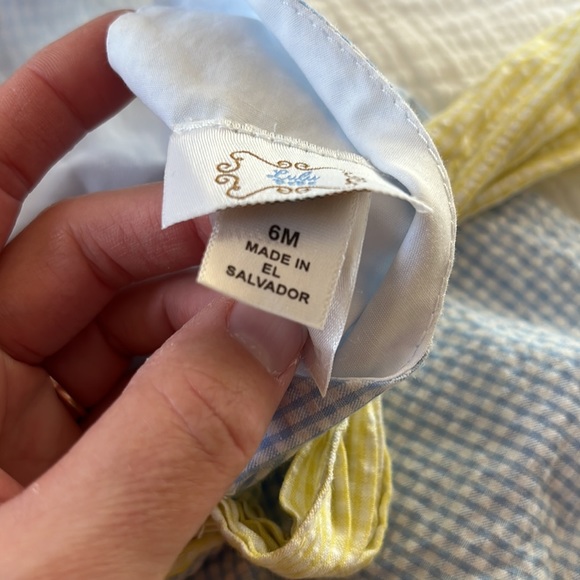 Seersucker, yellow, white and blue set size 6 month - Picture 5 of 5